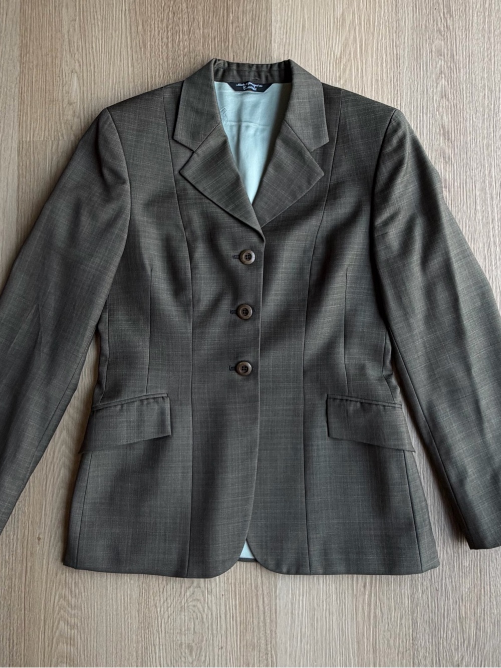 Grand Prix Gray Plaid Lined Button Blazer Jacket Women’s Size 12R